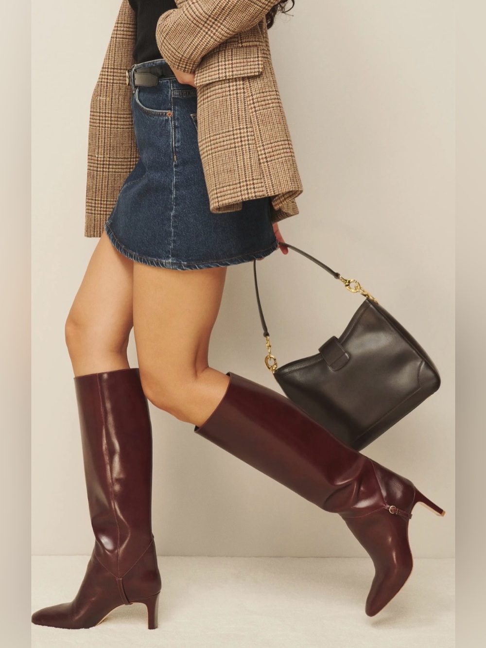 REFORMATION Gaelle Knee High Boot In Ruby - Size - 8.US - Picture 13 of 14